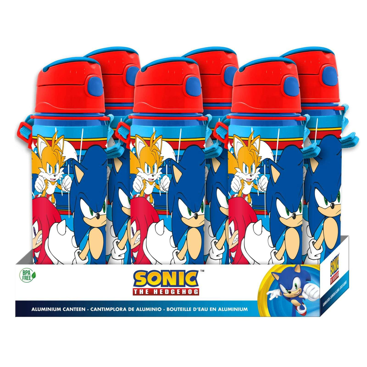 Botella cantimplora con asa de 600 ml Sonic para niños