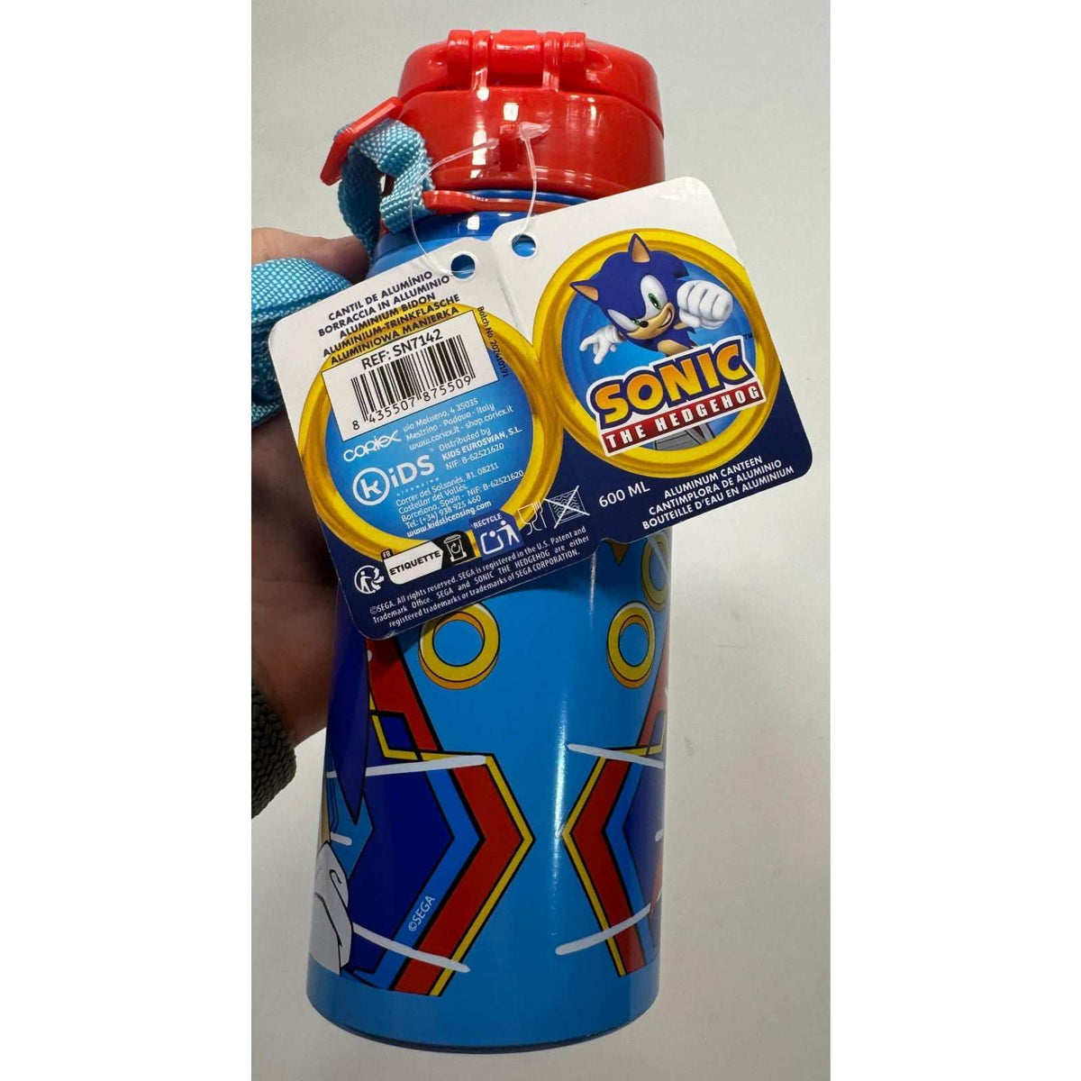 Botella cantimplora con asa 600ml Sonic para niños