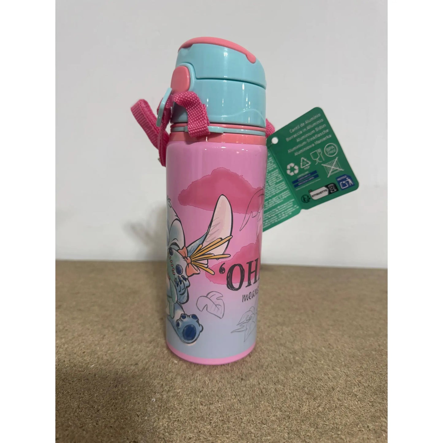 Botella Cantimplora con asa 600ml STITCH