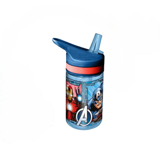 Botella cantimplora Marvel Avengers 400ml con pajita- Ideal para el Cole y Parque