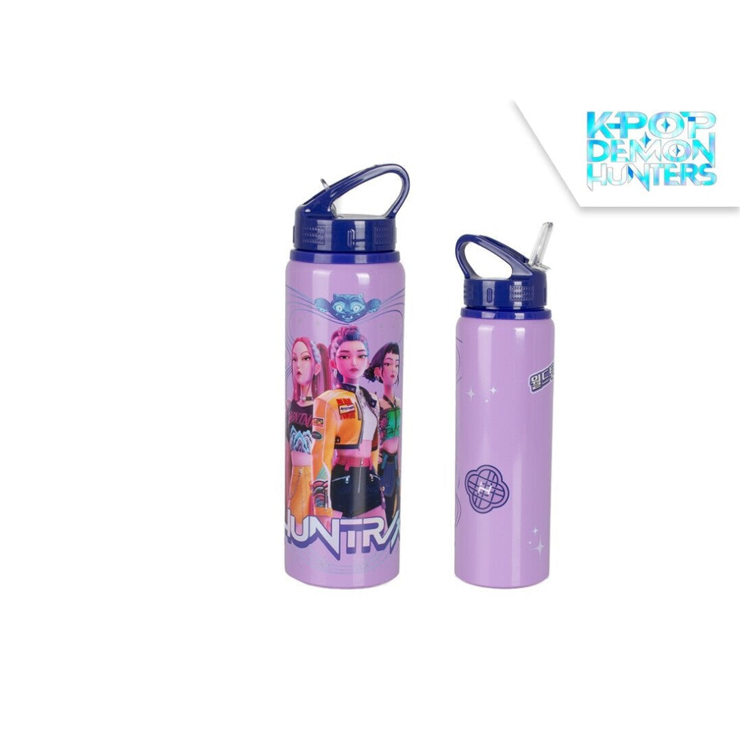 Botella deportiva de aluminio con pajita 750ML K-POP Demon Hunter - agua
