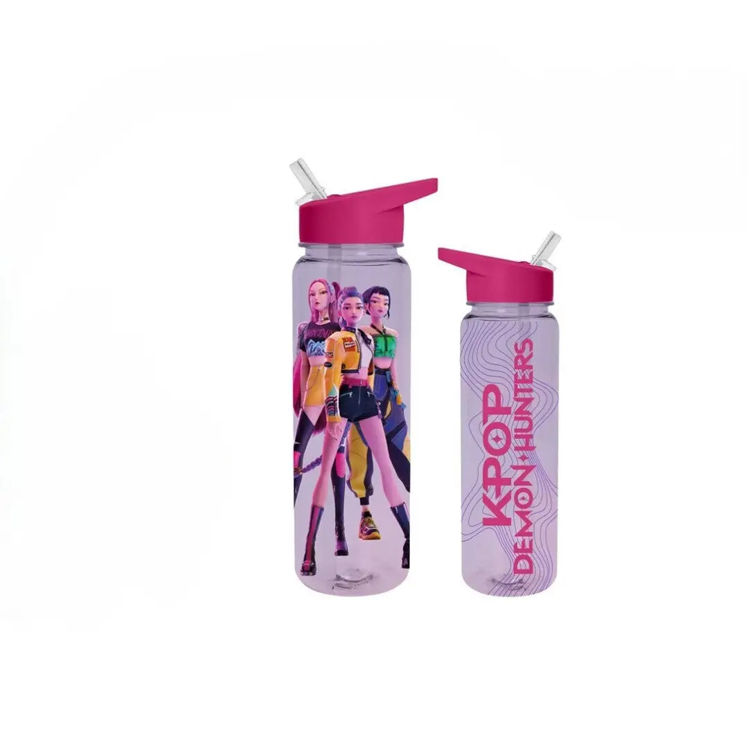Botella deportiva con pajita 700ML K-POP DEMON HUNTERS - agua