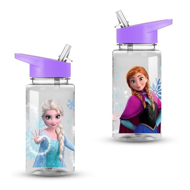 Botella con pajita Frozen Disney de plástico 450ml