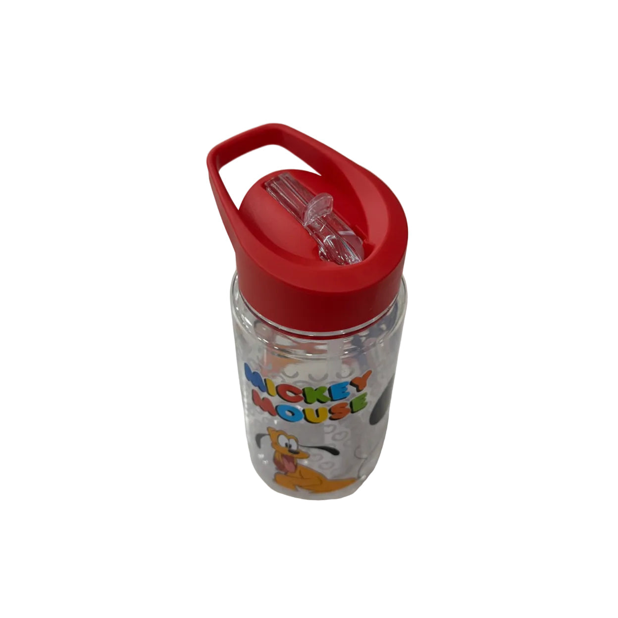 Botella con pajita Mickey Mouse rojo Disney de plástico 450ml