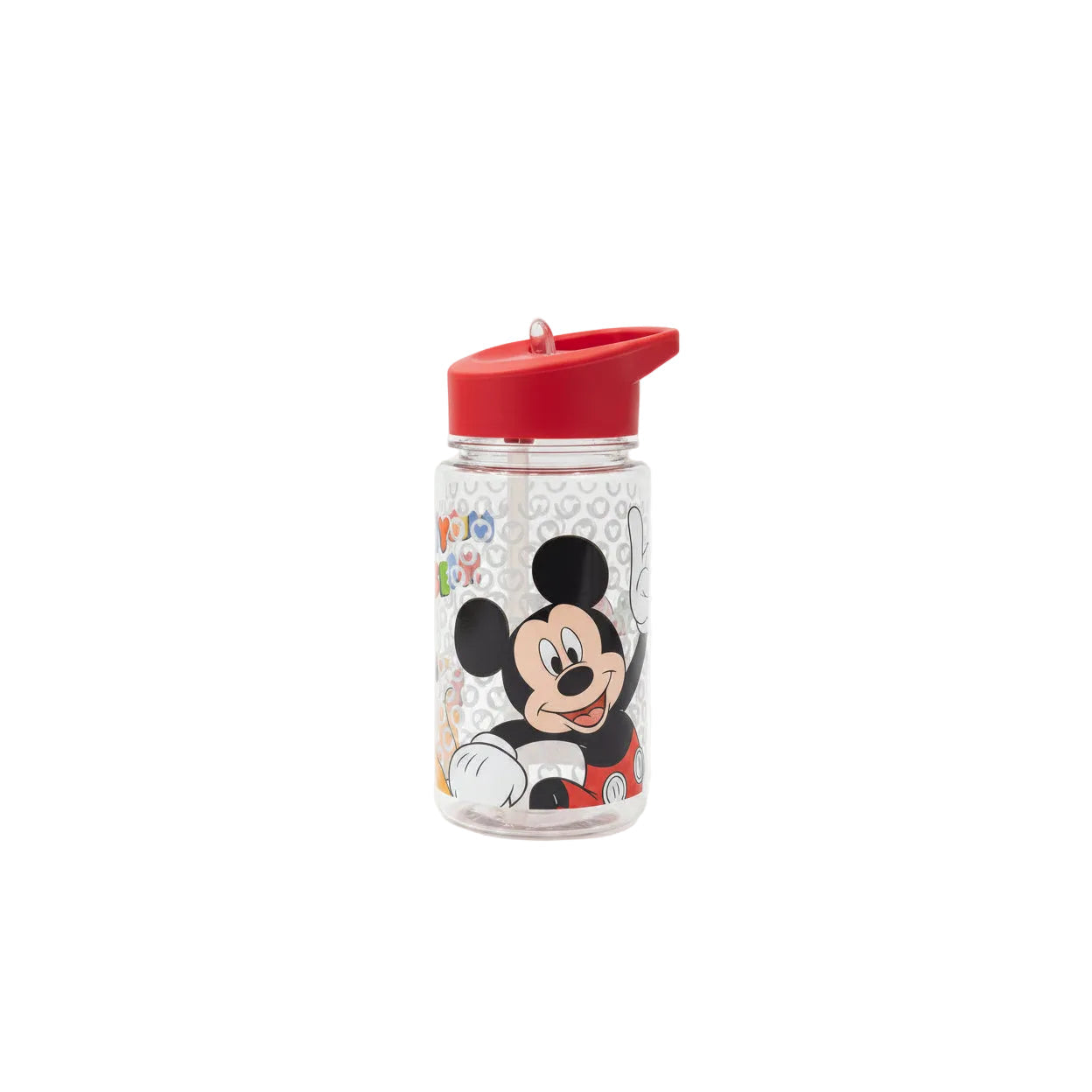 Botella con pajita Mickey Mouse rojo Disney de plástico 450ml
