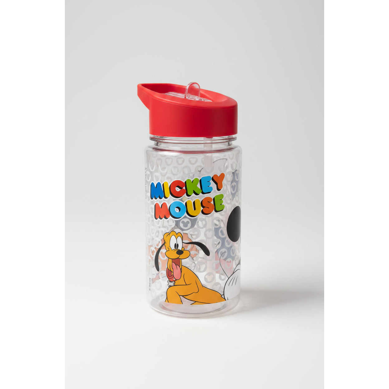 Botella con pajita Mickey Mouse rojo Disney de plástico 450ml