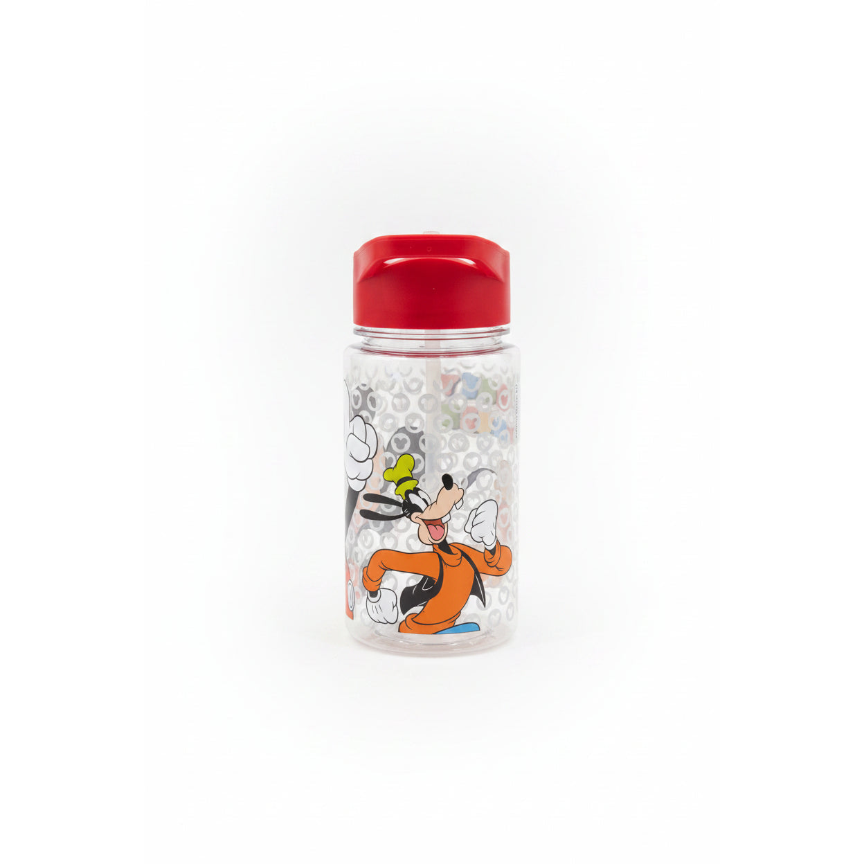 Botella con pajita Mickey Mouse rojo Disney de plástico 450ml