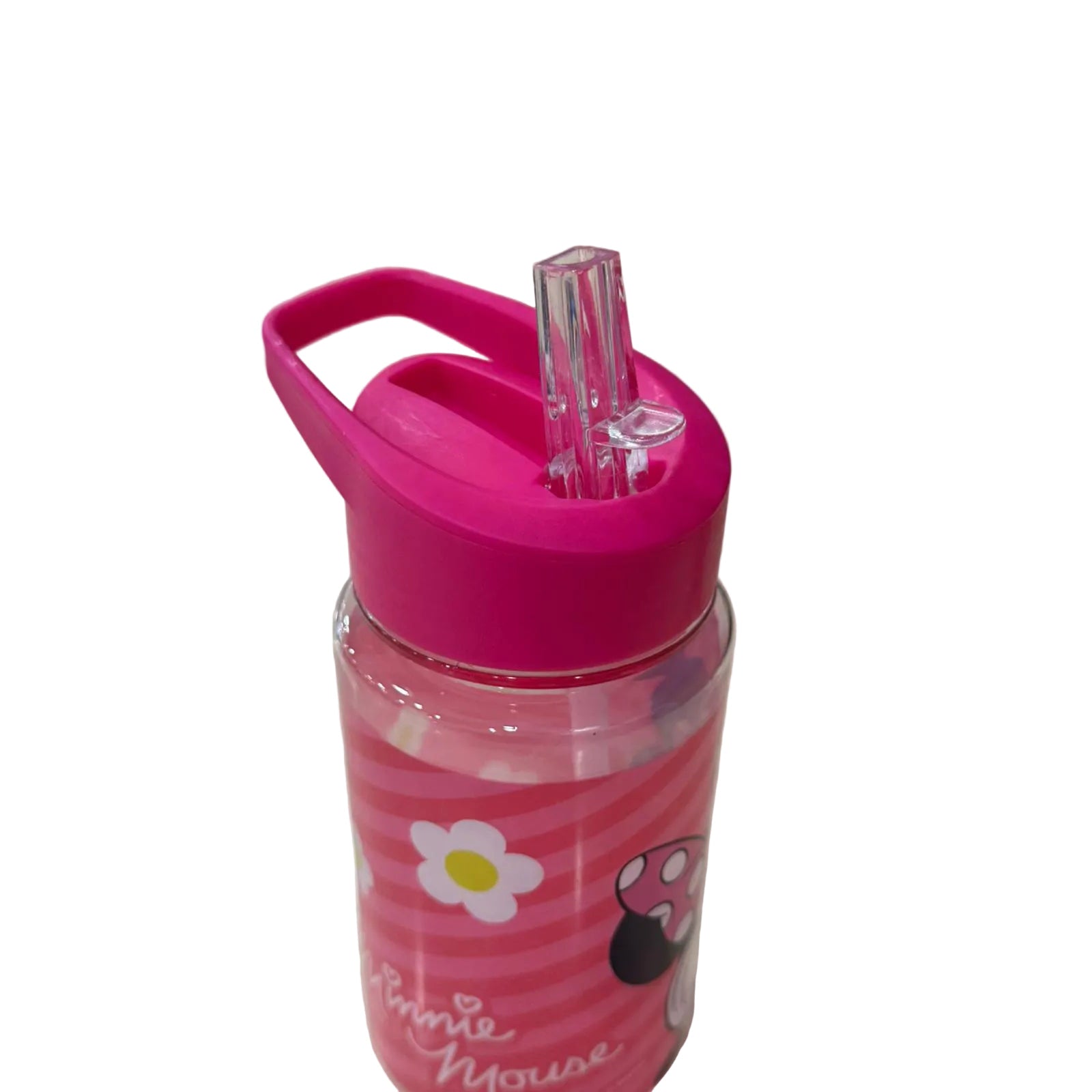 Botella con pajita Minnie Mouse rosa Disney de plástico 450ml