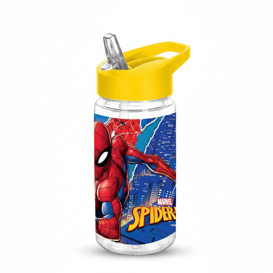 Botella con pajita Spiderman Marvel de plástico 450ml