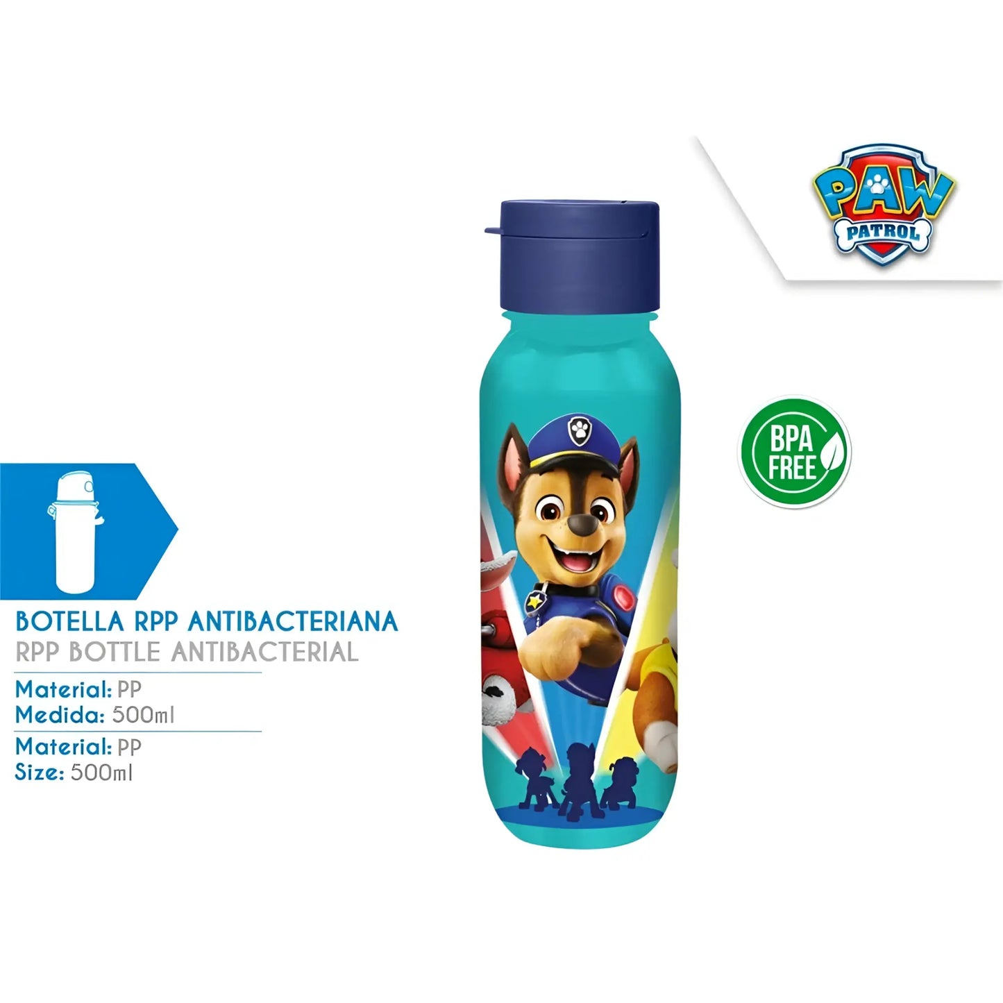 Botella plástico PATRULLA CANINA 500ml - Ideal Cole y Excursiones