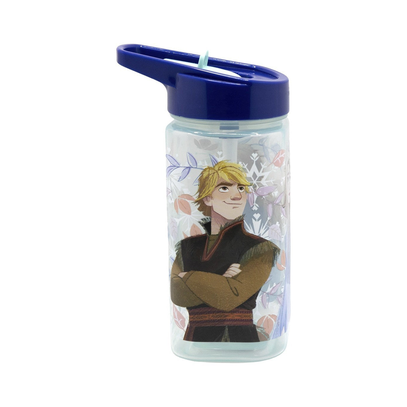 Botella square 510ml Frozen Anna y Elsa con pajita