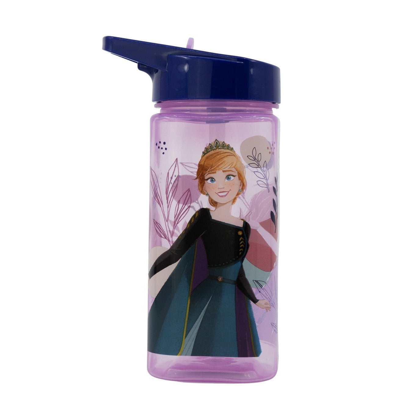 Botella square 510ml Frozen Anna y Elsa con pajita