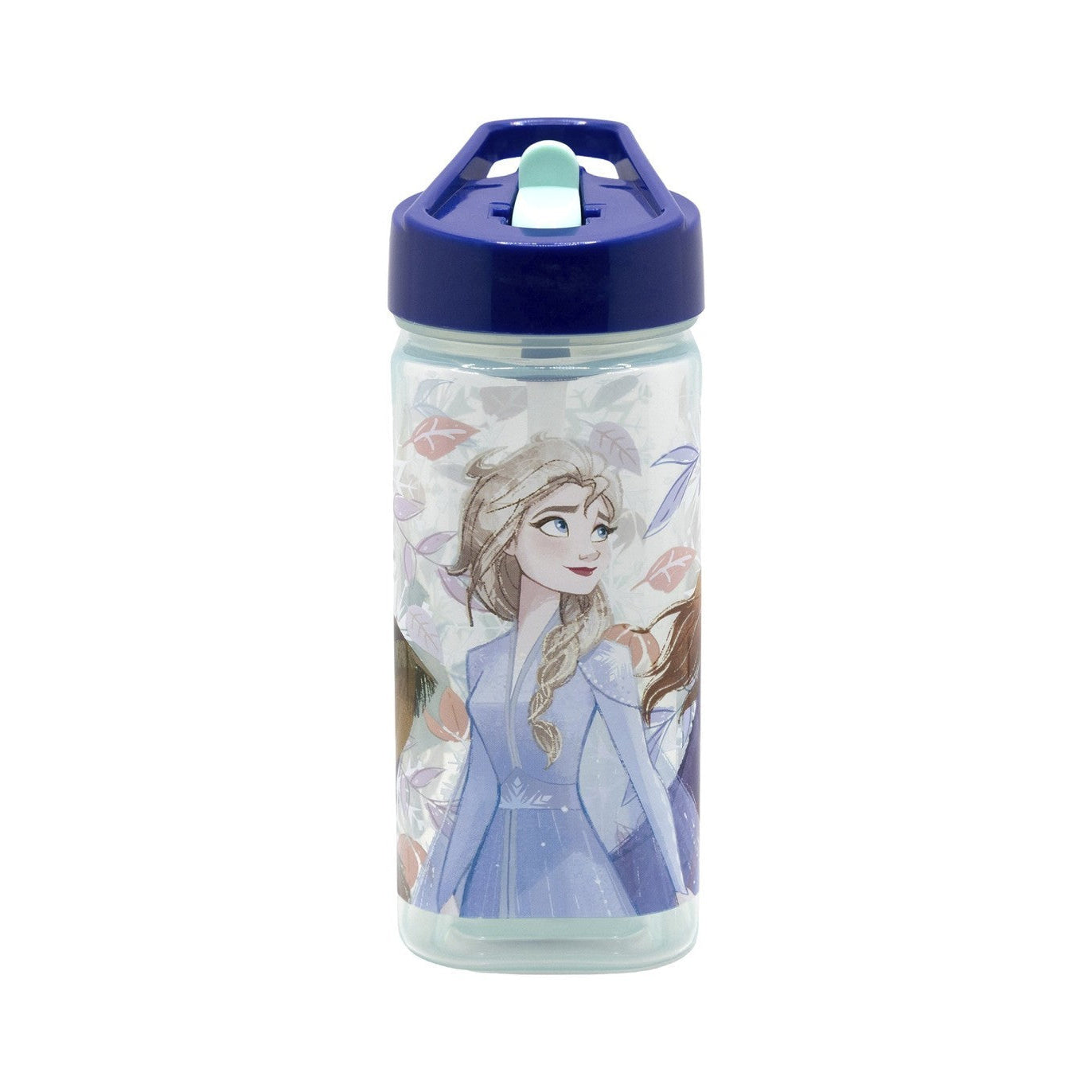 Botella square 510ml Frozen Anna y Elsa con pajita