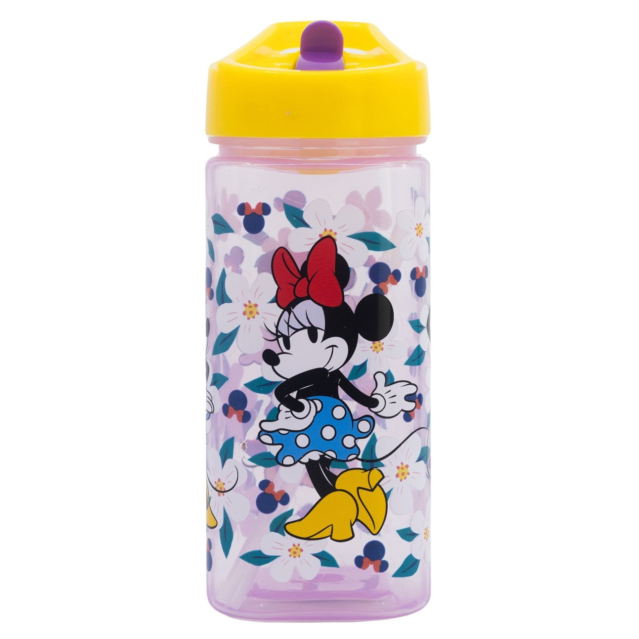 Botella square 510ml Minnie Mouse Disney con pajita