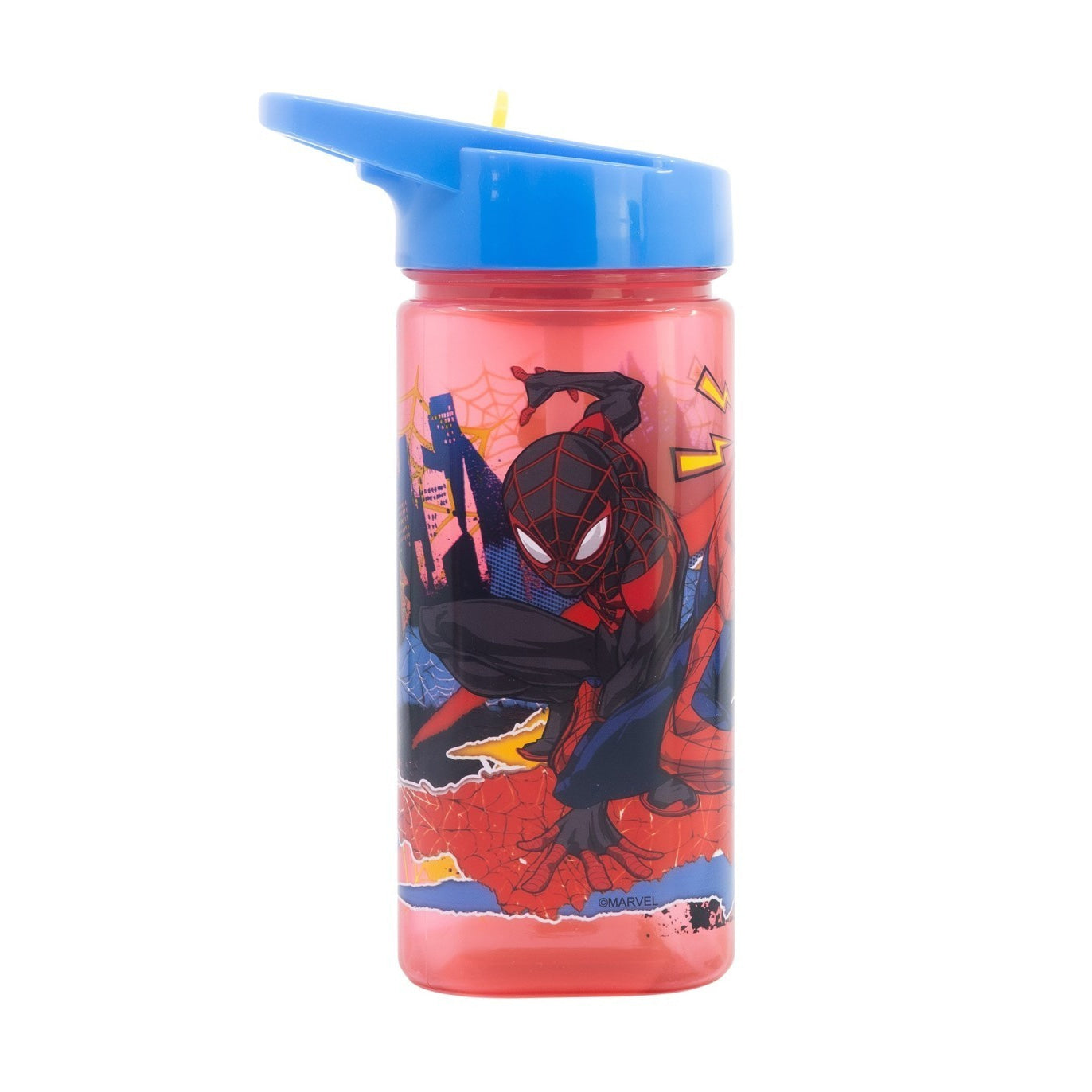 Botella square 510ml Spiderman Marvel con pajita