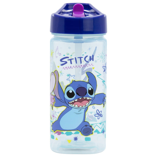 Botella square 510ml Stitch con pajita