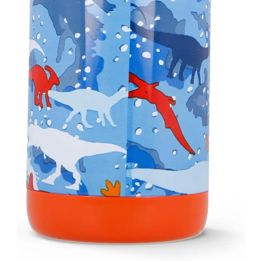 Botella térmica Quokka Kids Dinosaurios 510ml mantiene frío y calor para todo tipo de bebidas niños infantil acero