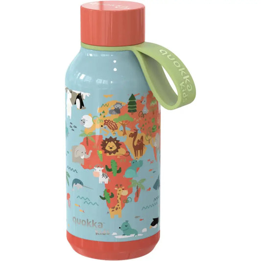 Botella térmica Quokka Kids Map of life 330ml mantiene frío y calor para todo tipo de bebidas niños infantil acero