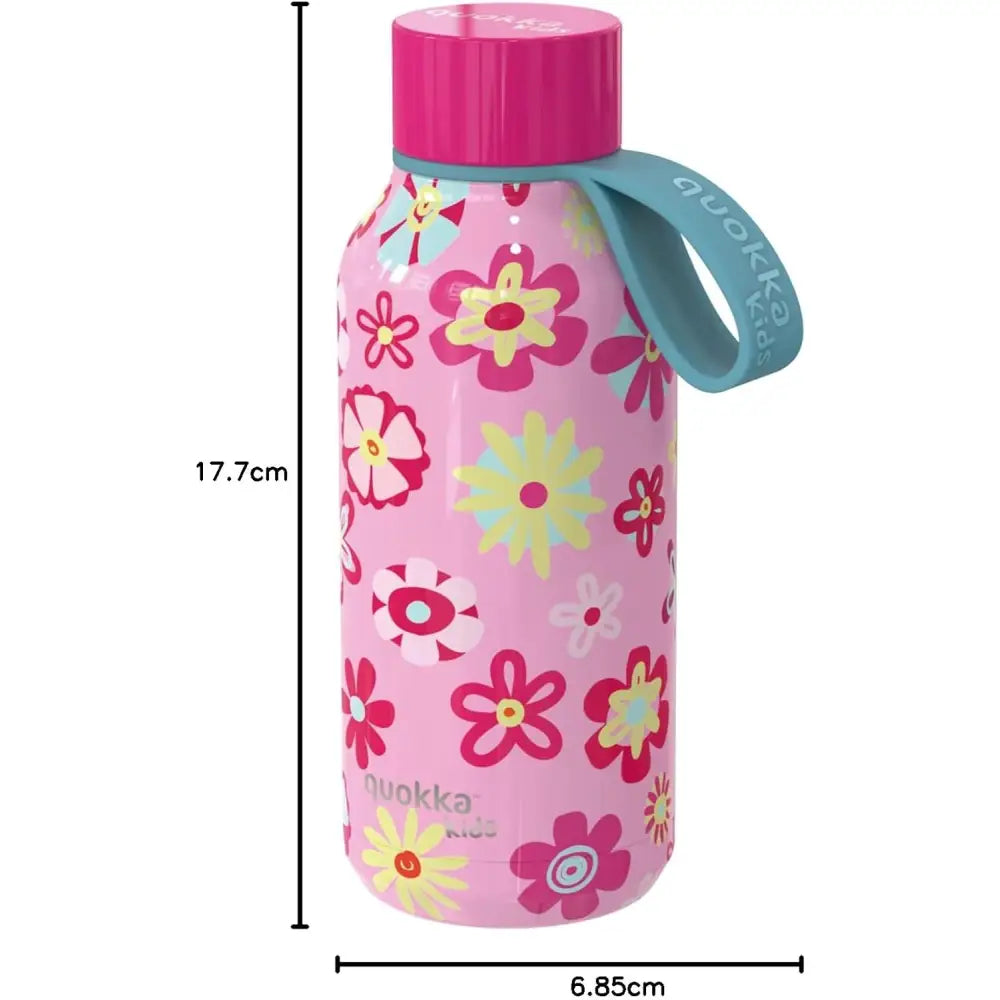 Botella térmica Quokka Kids Solid Flowers 330ml mantiene frío y calor para todo tipo de bebidas niños infantil acero
