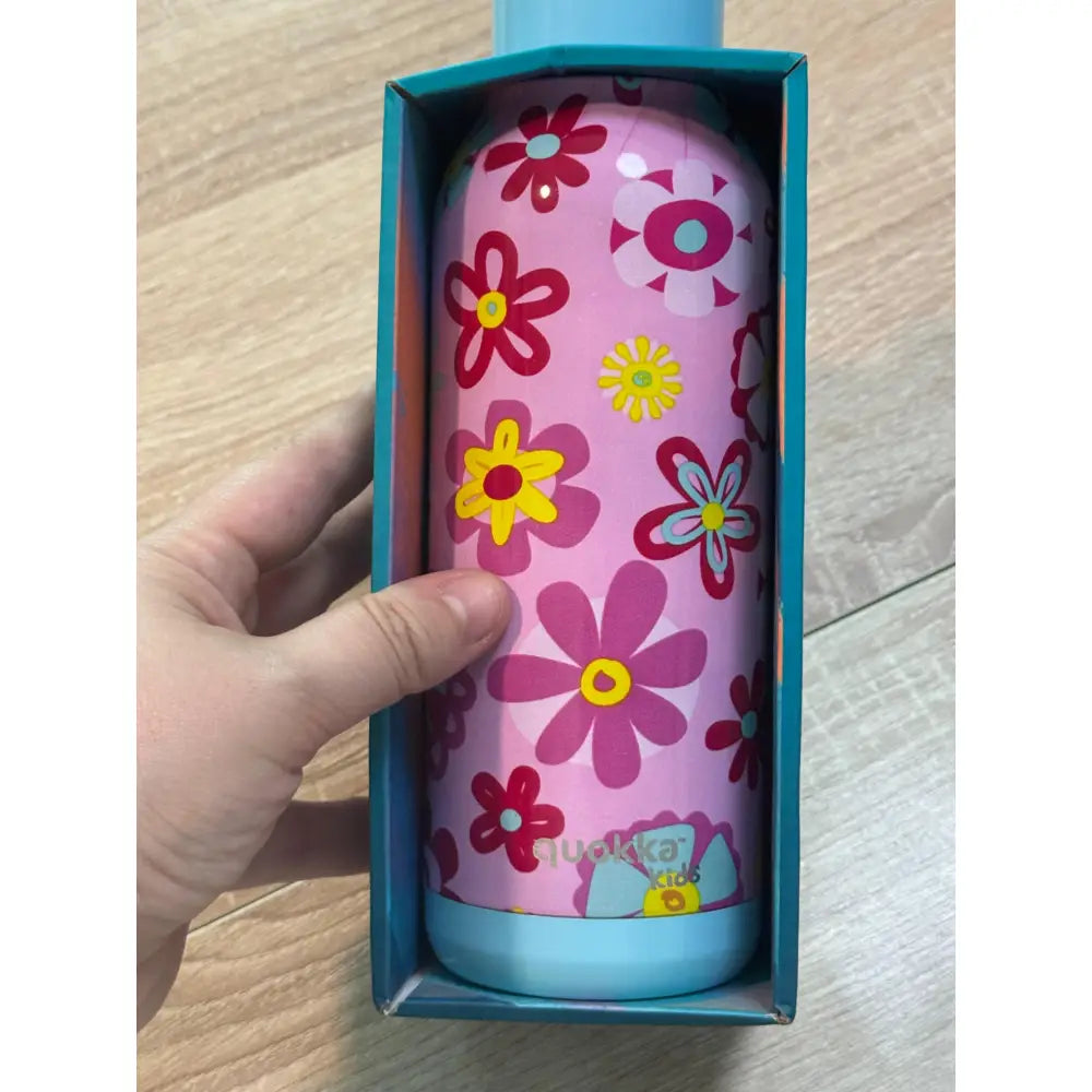 Botella térmica Quokka Kids Solid Flowers 330ml mantiene frío y calor para todo tipo de bebidas niños infantil acero