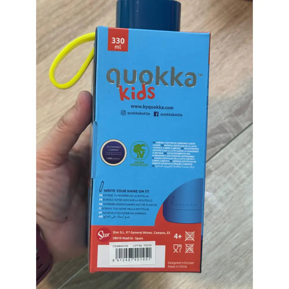 Botella térmica Quokka Kids Solid Jungle 330ml mantiene frío y calor para todo tipo de bebidas niños infantil acero