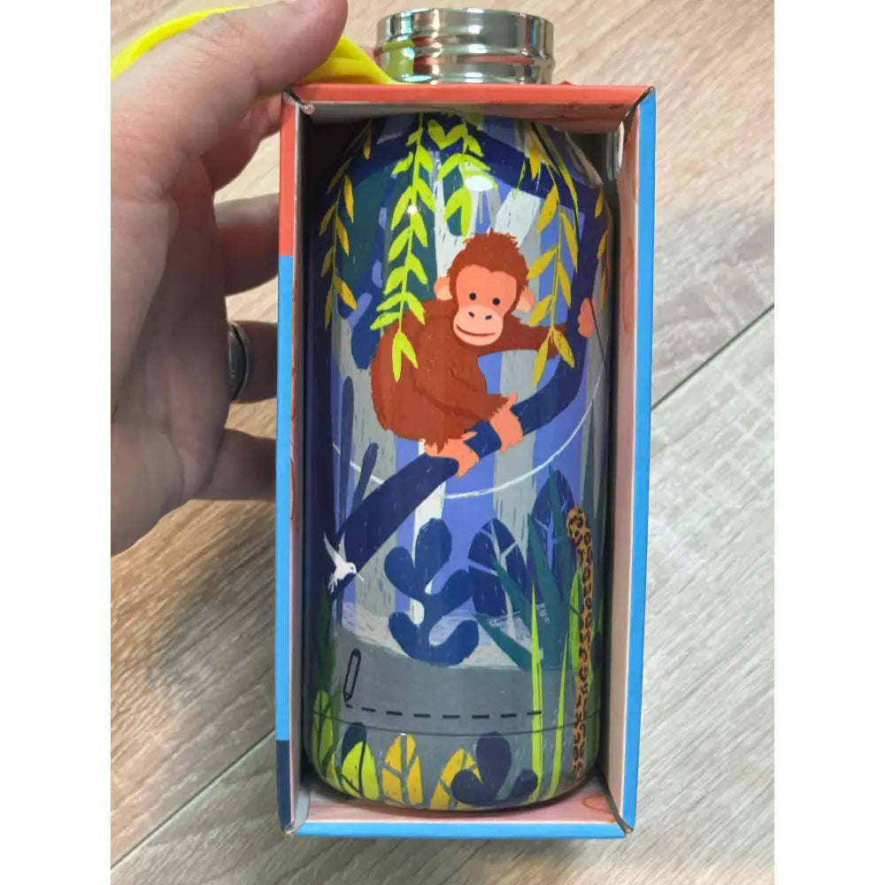 Botella térmica Quokka Kids Solid Jungle 330ml mantiene frío y calor para todo tipo de bebidas niños infantil acero