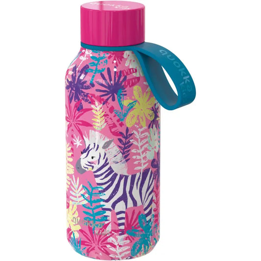 Botella térmica Quokka Kids Zebras 330ml mantiene frío y calor para todo tipo de bebidas niños infantil acero inoxidable