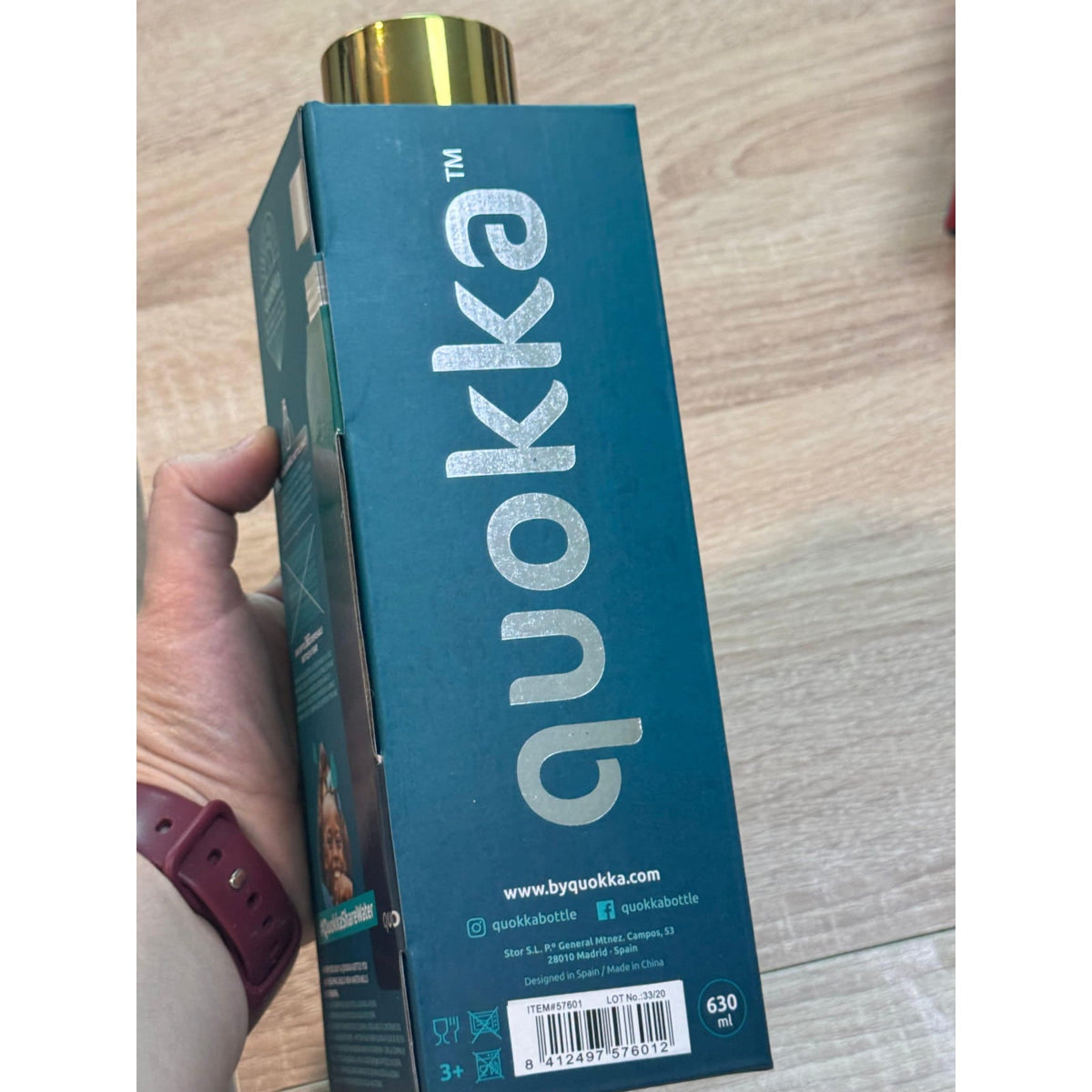Botella térmica Quokka Sleek Gold 630ml acero inoxidable boca ancha