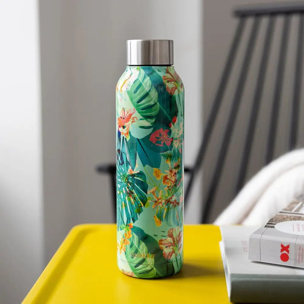 Botella térmica Quokka Solid Tropical 630ml mantiene frío y calor para todo tipo de bebidas niños adultos acero