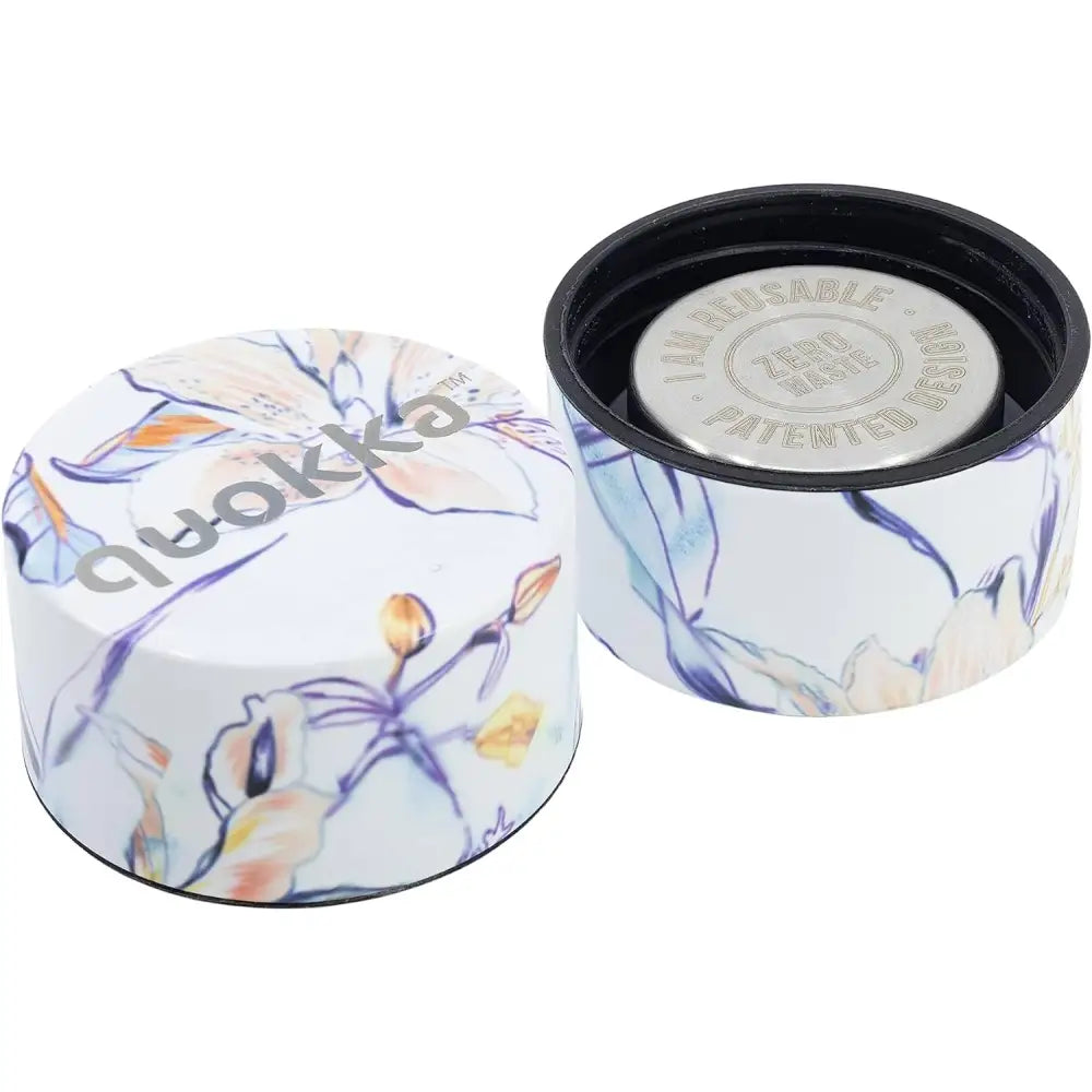 Botella térmica Quokka Solid Vintage Floral 630ml mantiene frío y calor para todo tipo de bebidas niños adultos acero