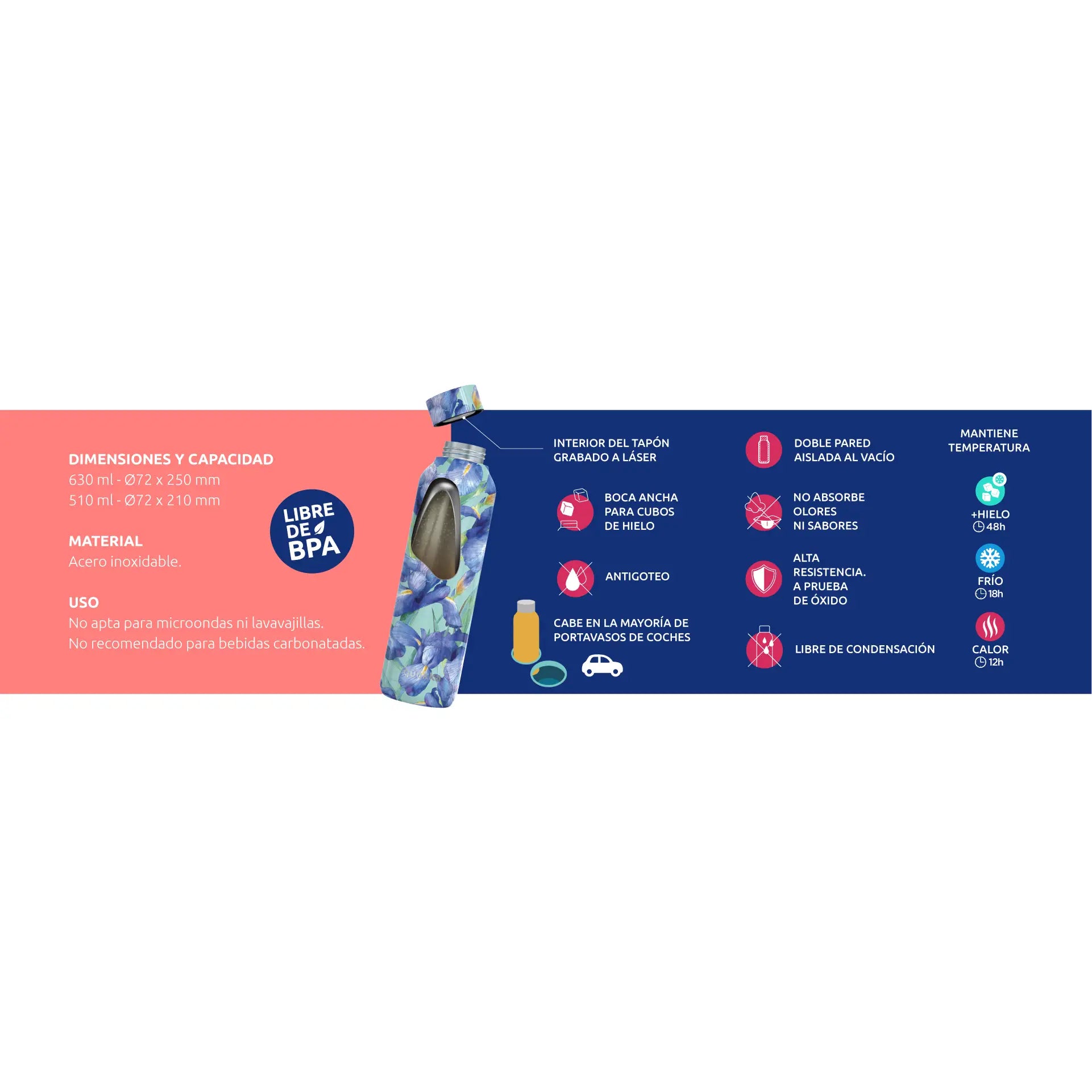 Botella térmica QUOKKA SOLID ZEN 630ml