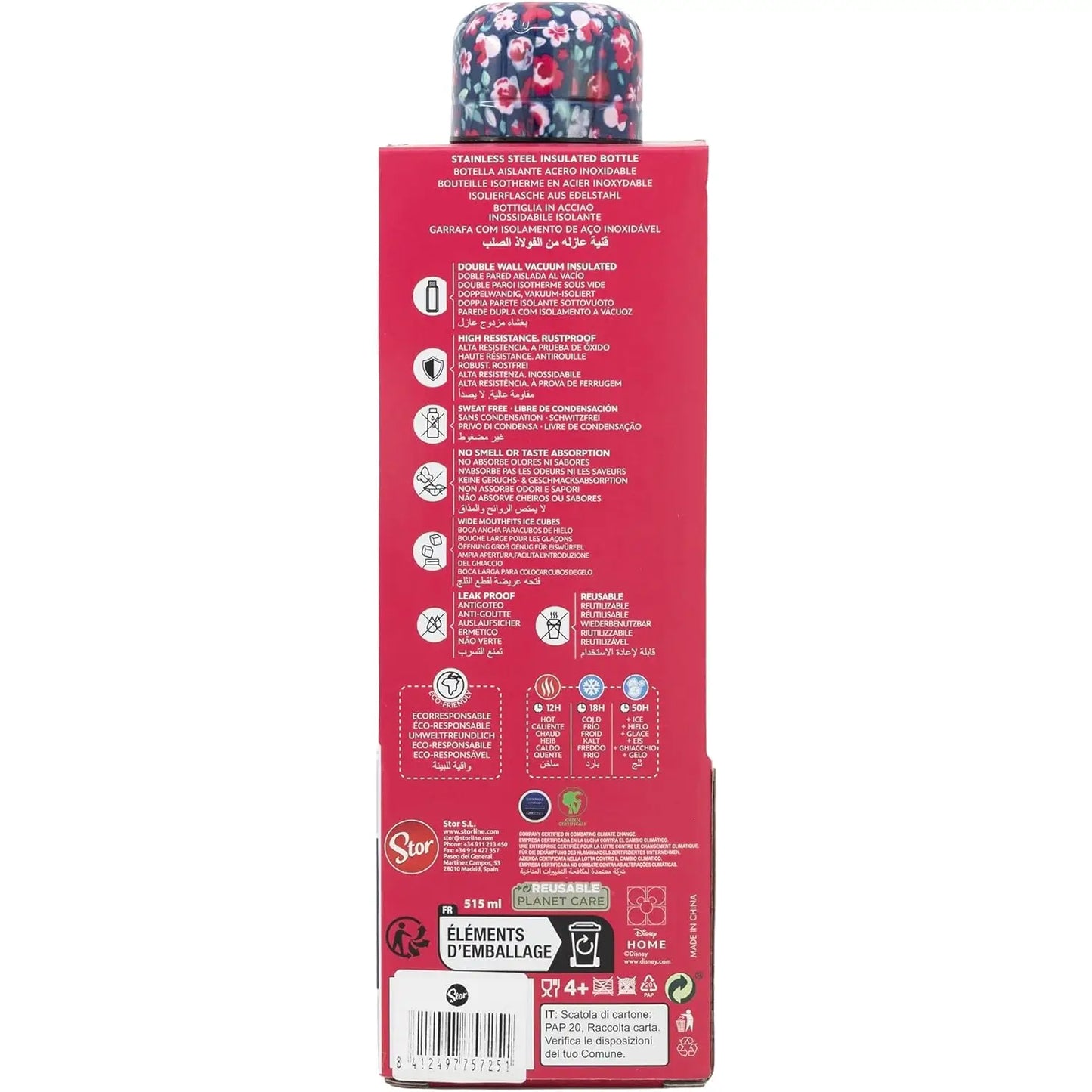 Botella termo acero inoxidable 515ml MINNIE MOUSE GARDENING