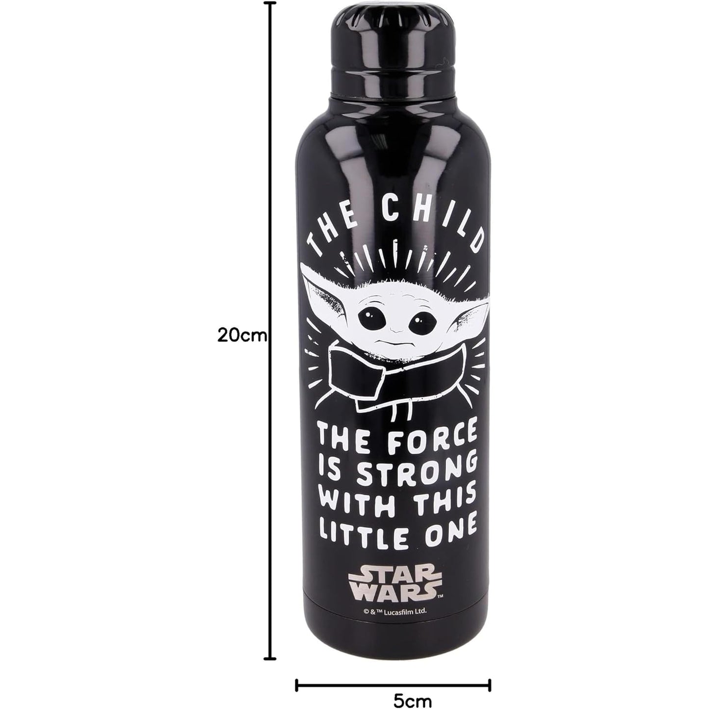 Botella termo acero inoxidable 515ml con tapa de Baby Yoda Star Wars