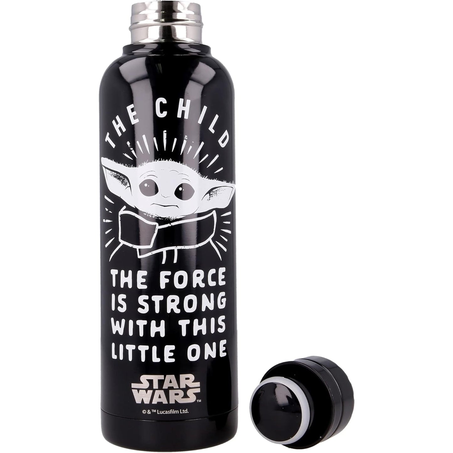 Botella termo acero inoxidable 515ml con tapa de Baby Yoda Star Wars