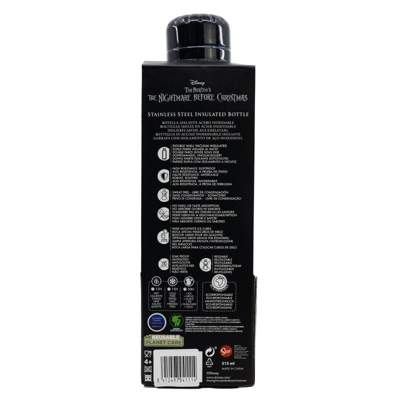 Botella termo acero inoxidable 515ml con tapa Pesadilla antes de navidad Jack Skellington