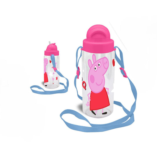 Botella tritan con asa y pajita PEPPA PIG 500ML
