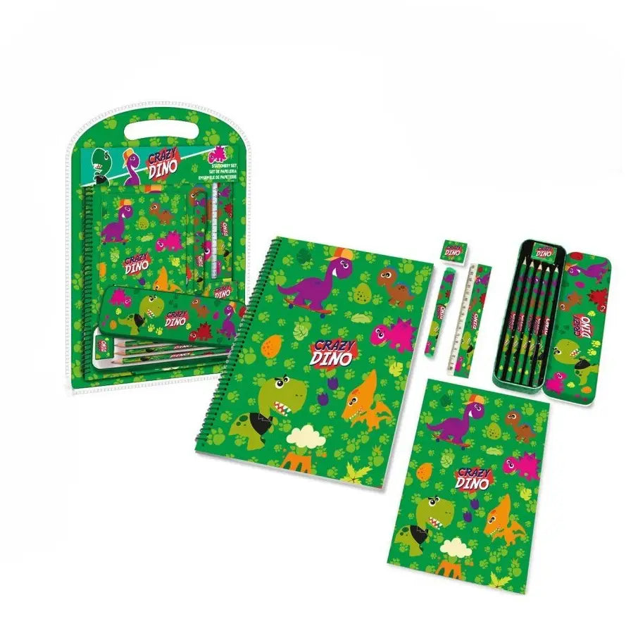 Bumper con papelería de CRAZY DINO - Material Escolar Infantil - Estuche