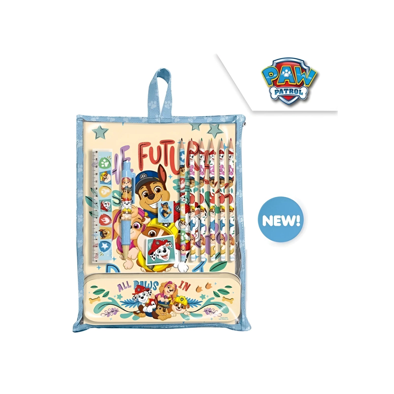 Bumper con papelería de PATRULLA CANINA - Material Escolar Infantil - Estuche