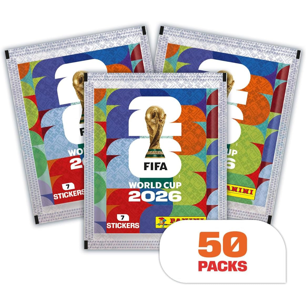Caja de 50 sobres con 7 cromos cada uno FIFA World Cup 2026 Sticker