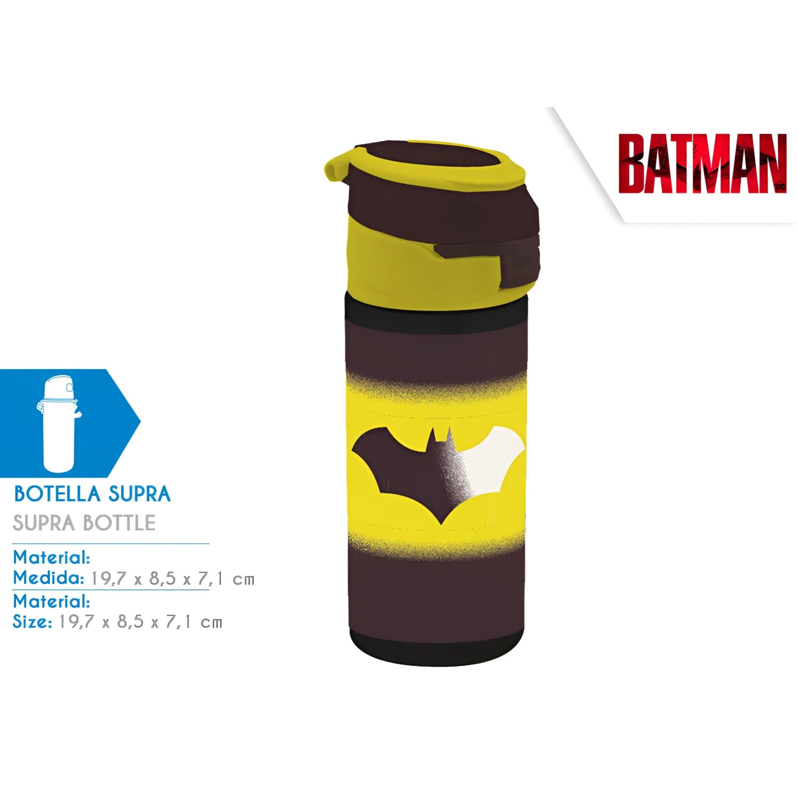 Cantimplora Albany BATMAN 500ml - Ideal para el Cole y Parque - Botella