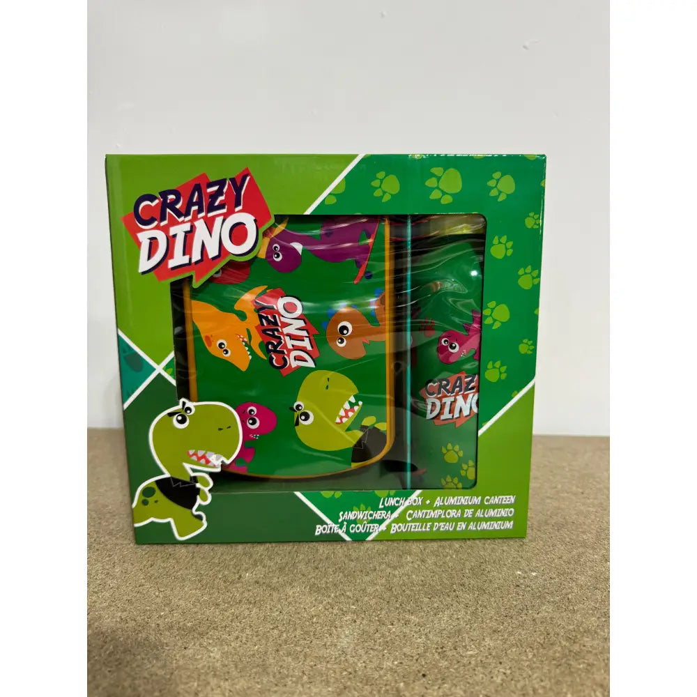 Cantimplora aluminio 500ml + Sandwichera Crazy Dino Set Botella