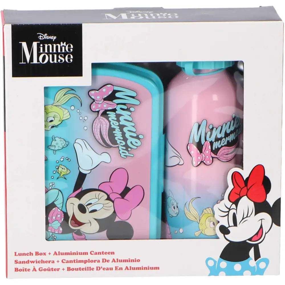 Cantimplora aluminio 500ml + Sandwichera Minnie Mouse Set Botella