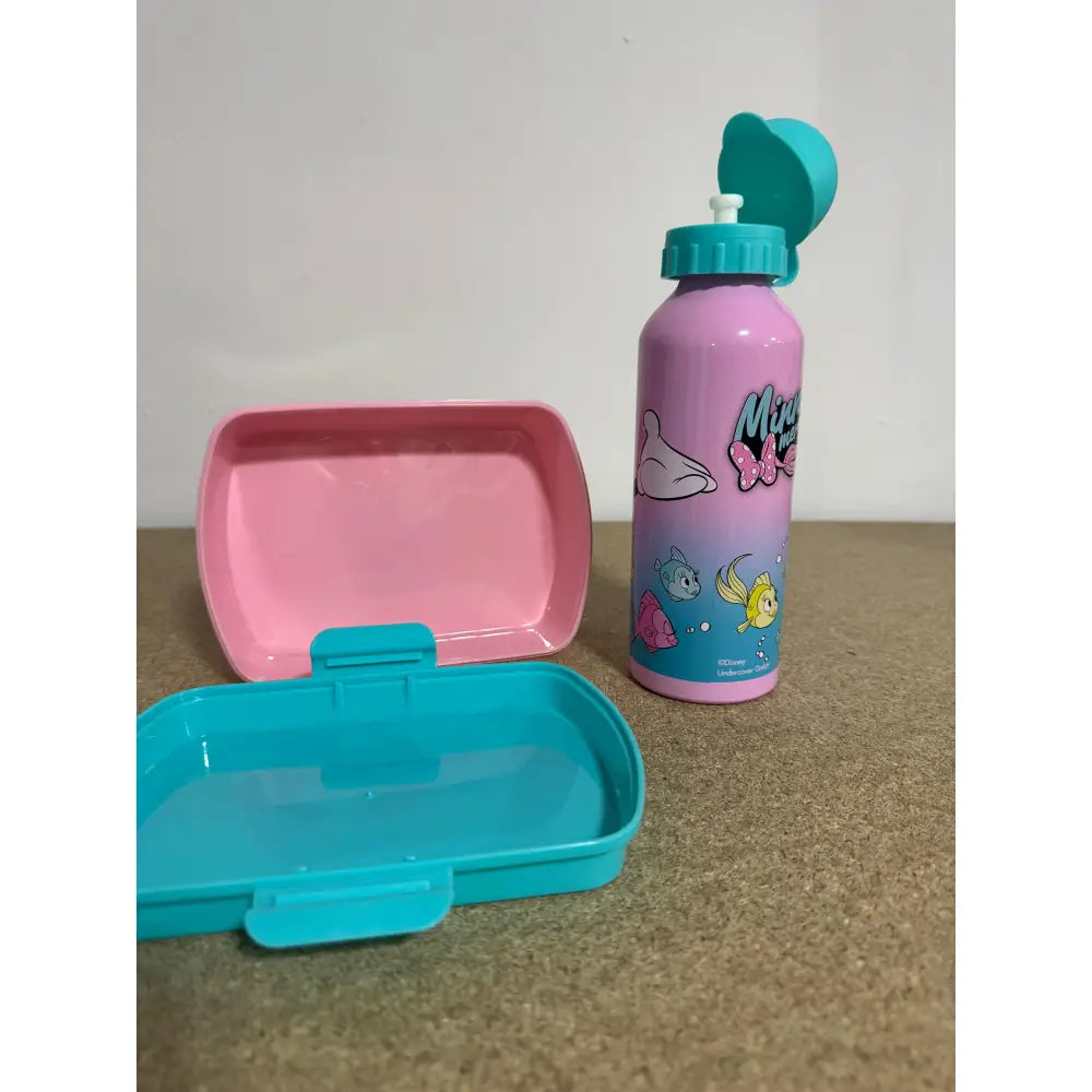 Cantimplora aluminio 500ml + Sandwichera Minnie Mouse Set Botella