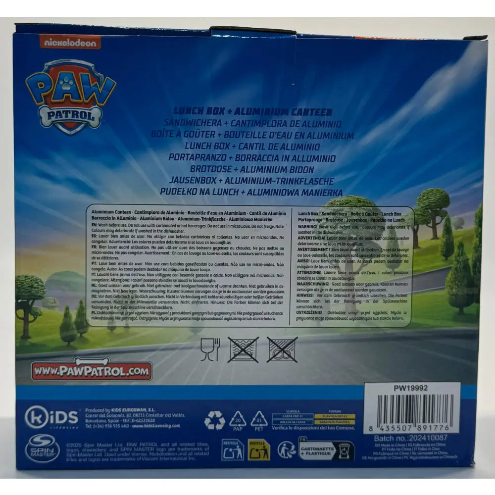 Cantimplora aluminio 500ml + Sandwichera Patrulla Canina Set Botella