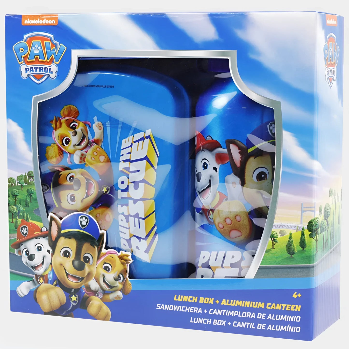 Set de cantimplora aluminio 500ml + Sandwichera Patrulla Canina - Botella