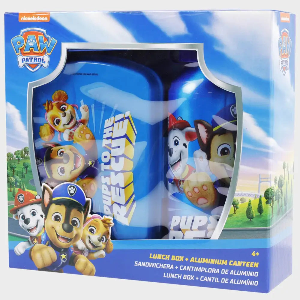 Cantimplora aluminio 500ml + Sandwichera Patrulla Canina Set Botella