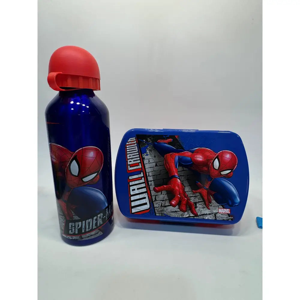 Cantimplora aluminio 500ml + Sandwichera Spiderman Set Botella