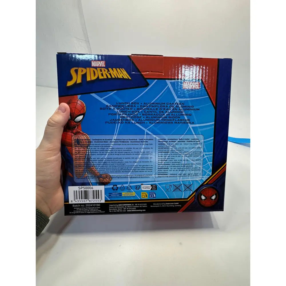Cantimplora aluminio 500ml + Sandwichera Spiderman Set Botella
