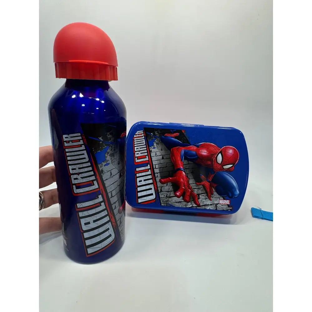 Cantimplora aluminio 500ml + Sandwichera Spiderman Set Botella
