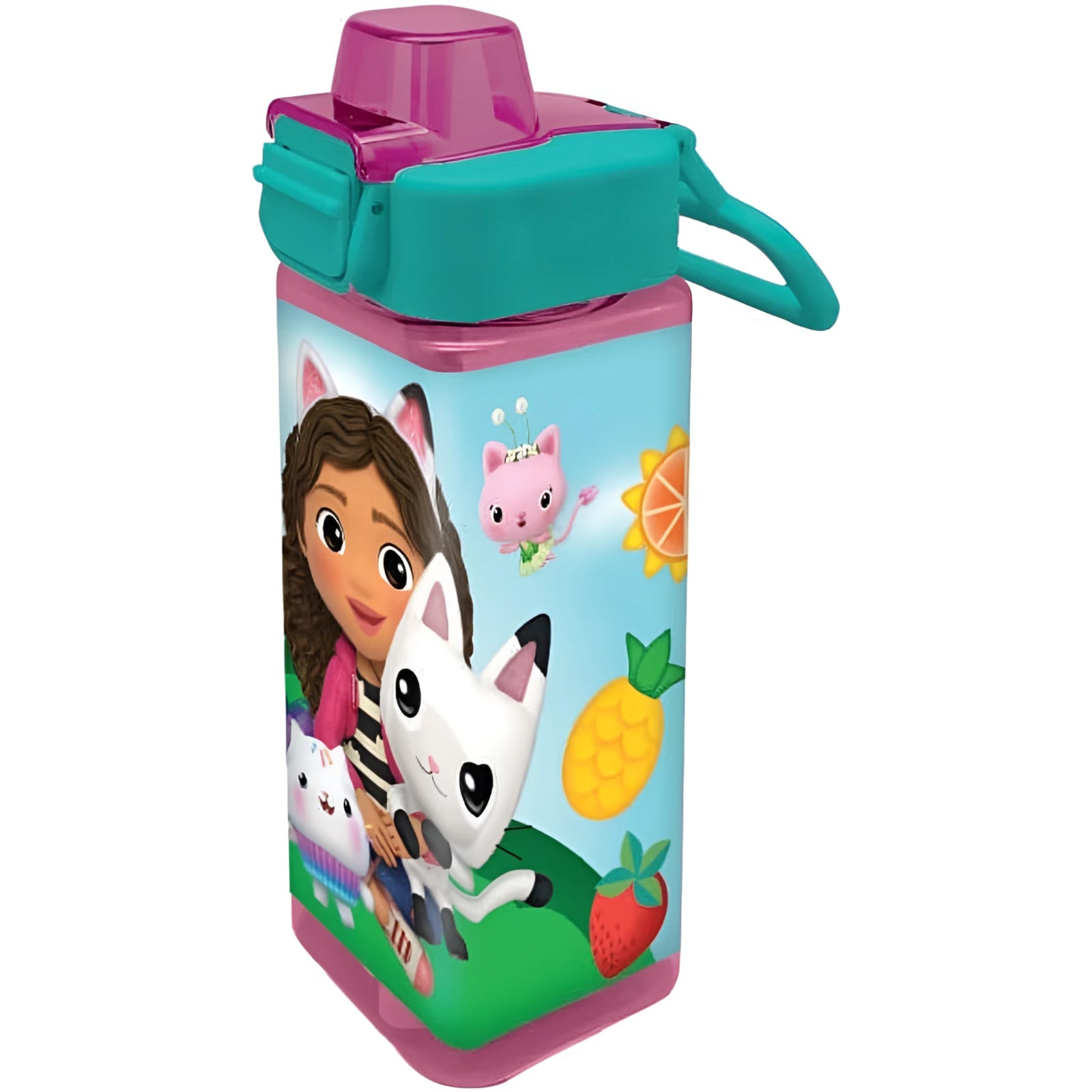 Cantimplora cuadrada GABBY´S DOLLHOUSE 500ml - Ideal para el Cole y Parque - Botella